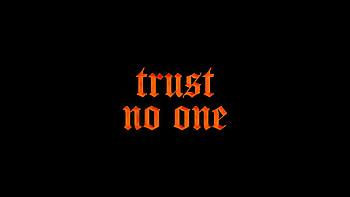 Trust No One, typography, dark, black HD wallpaper