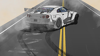 Nissan Gtr Tire Smoking Elegance, nissan, nissan-gtr, cars, artstation HD wallpaper