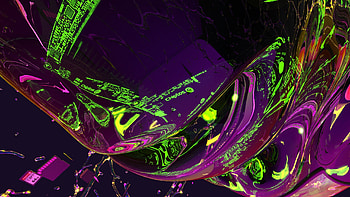 Chiptos X Motherboard Abstract NFT Background Glossy Glass PC Case Background Purple Green HD wallpaper