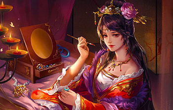 Make-up Time, digital, make up, art, fantasy, asian, , girl, woman, beautiful HD wallpaper