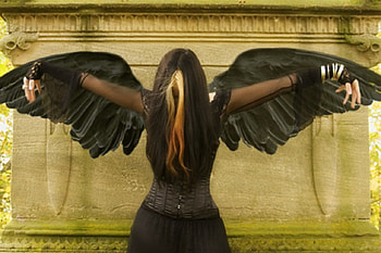 Goth Angel, goth, angel, girl, fantasy HD wallpaper