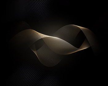 Waves, golden lines, dark black, abstract HD wallpaper