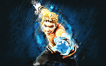Boruto Uzumaki, Naruto, blue stone background, grunge art, Boruto Uzumaki character, Naruto characters, Naruto manga, Boruto Uzumaki Naruto, Uzumaki Boruto HD wallpaper
