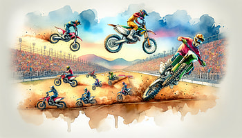 Dynamic Motocross Stunts, motocross, racing, illustration HD wallpaper