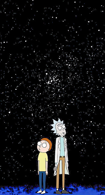 Rick and Morty 2, tvseries, art, midnight, mood, cartoon, rick_and_morty, stars, vibes HD phone wallpaper