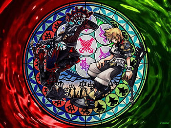Kingdom hearts fantasy, black, keyblade, roxas, colors, video games, console, kingdom hearts HD wallpaper