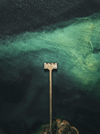 Nature, Water, Sea, Waves, View From Above, Pier, Wharf HD phone wallpaper
