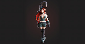 Witch, long red hair, artwork HD wallpaper
