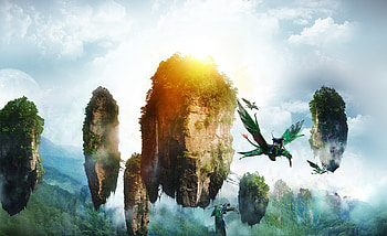 Avatar Movie, floating rocks and dragons HD wallpaper