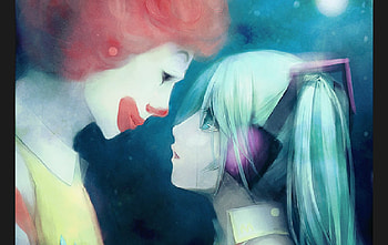 he he he miku likes ronald macdonald, miku, ronald macdonald, red, mcdonalds, aqua, creepy HD wallpaper