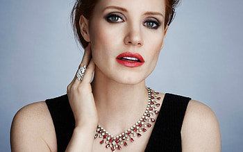Jessica Chastain, jewel, model, face, girl, actress, woman, hand HD wallpaper