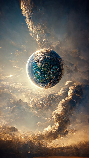 Earth , cloud, realistic, creation, space HD phone wallpaper