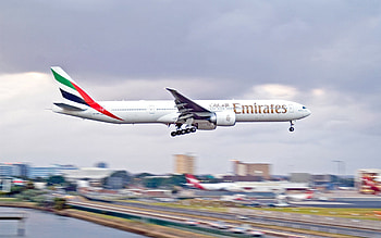 Sky, Miscellanea, Miscellaneous, Flight, Airplane, Plane, Boeing, Emirates HD wallpaper