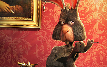 Crazy smoking Rabbit, artwork, funny, cg, 3d HD wallpaper