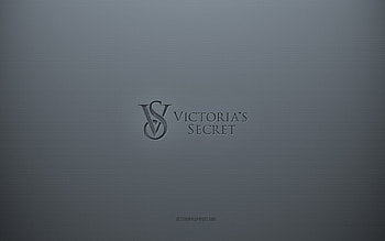 Victorias Secret logo, gray creative background, Victorias Secret emblem, gray paper texture, Victorias Secret, gray background, Victorias Secret 3d logo HD wallpaper