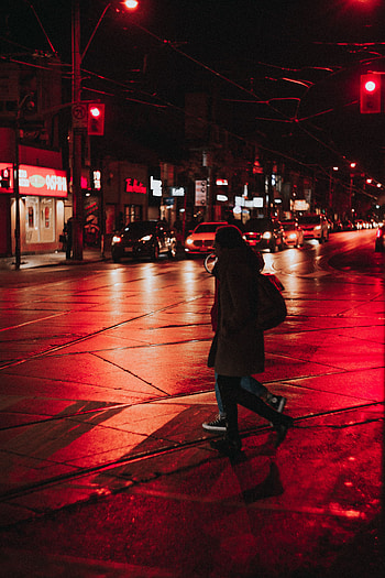 Night, City, Dark, Human, Person, Street HD phone wallpaper