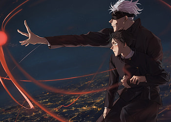 Satoru & Megumi, Megumi Fushiguro, Satoru Gojo, Anime, Jujutsu Kaisen HD wallpaper