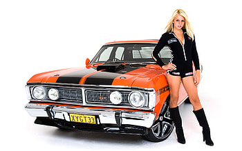 Ford Falcon 351 GT, Girls and Muscle Cars HD wallpaper