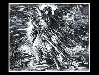 Gabriel, bw, angel, fantasy HD wallpaper