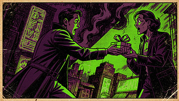 Midnight Gift Exchange — Neon Noir, Comic, Cityscape HD wallpaper
