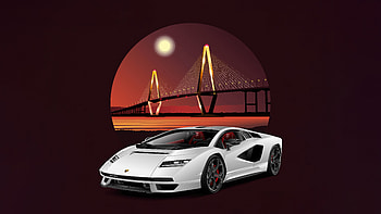 Lamborghini Countach Minimal , lamborghini-countach, lamborghini, cars, minimalism, minimalist, artist, artwork, digital-art, artstation HD wallpaper
