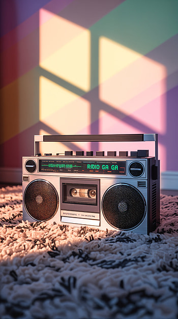 Retro 80s Boombox Vibes HD phone wallpaper