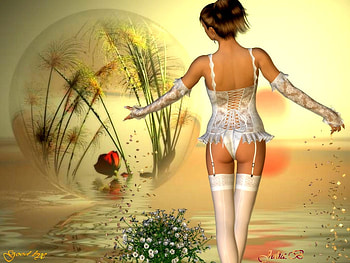 goodbye sweet dream, women, water, light, flower HD wallpaper