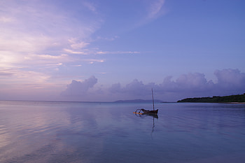 Sea, Nature, Sunset, Horizon, Boat, Lonely, Alone HD wallpaper