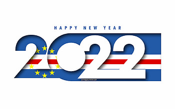 Happy New Year 2022 Cabo Verde, white background, Cabo Verde 2022, Cabo Verde 2022 New Year, 2022 concepts, Cabo Verde, Flag of Cabo Verde HD wallpaper