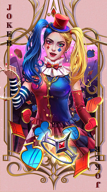Joker cards, magenta, art HD phone wallpaper