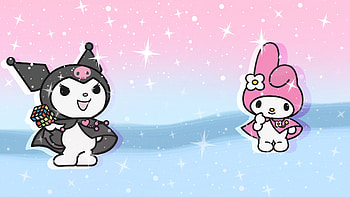Kuromi & My Melody For !, Anime, Onegai My Melody, Kuromi (Onegai My Melody), My Melody (Onegai My Melody) HD wallpaper