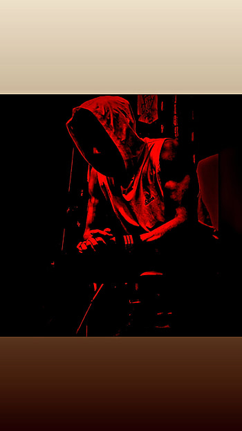 Black&red gym, red, music, workout, fitness, black, dark HD phone wallpaper