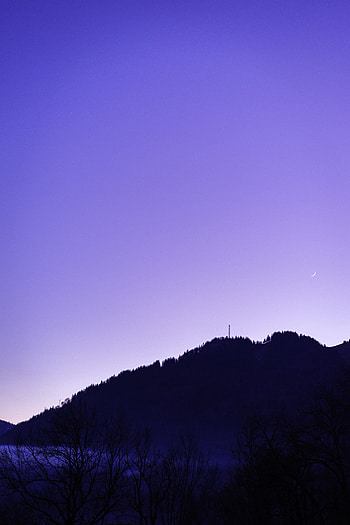 Landscape, Nature, Trees, Twilight, Mountain, Dark, Dusk HD phone wallpaper