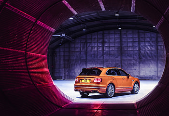 Rear view, Orange, Bentley Bentayga HD wallpaper