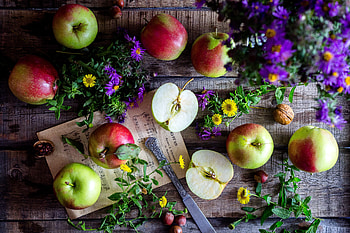 Fruit, Flower, Food, Apple, Still Life, Fruits HD wallpaper
