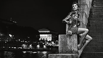 Gisele Bundchen, Fashion model , Chanel 2015, Black and white HD wallpaper