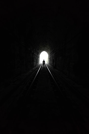 Silhouette, Bw, Chb, Human, Person, Tunnel HD phone wallpaper