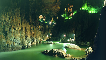 Beautiful River Cave, Rocks, Caves, Rivers, Nature, Caverns HD wallpaper