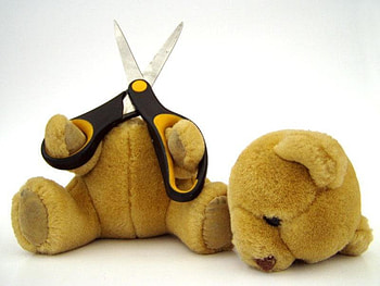 Teddy Suicide, scissors, teddy bear, abstract, bear, teddy, graphy, suicide, cute HD wallpaper
