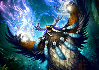 Animal Spirit, animal, feathers, eagle, owl, spirit, fantasy, magical, deer, guide HD wallpaper