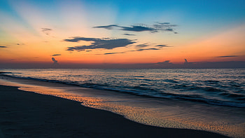 Sunrise Huntington Beach State Park , beach, sunrise, nature HD wallpaper