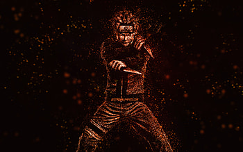 Uzumaki Naruto, Naruto, orange glitter art, black background, anime characters, Naruto characters, Uzumaki Naruto Naruto, Naruto Uzumaki HD wallpaper