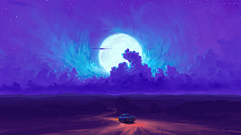 Moonrise Minimal , moon, minimalism, minimalist, artist, artwork, digital-art, deviantart HD wallpaper