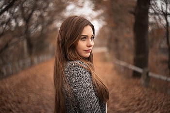 Brunette, model, lady, pretty HD wallpaper