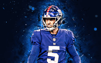 Graham Gano, , placekicker, New York Giants, american football, NFL, Graham Clark Gano, blue neon lights, Graham Gano New York Giants, Graham Gano HD wallpaper