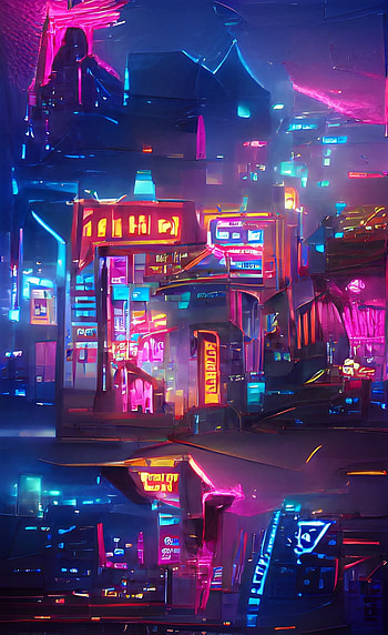 NEON CITY ネオン市, futuristic, vaporwave HD phone wallpaper