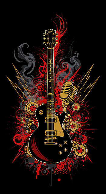 Rock & Roll Vibes: Bold for Music Lovers, guitar, micro, music HD phone wallpaper