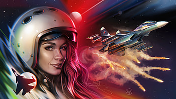 russia girl pilot, pilot, aircraft, helmet, women, sukhoi su 305m HD wallpaper