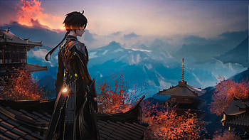 Zhongli Mountain Background Genshin Impact HD wallpaper
