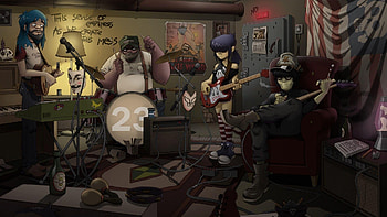Gorillaz, Stunning 3D , Unique visual style, Music-inspired artwork HD wallpaper